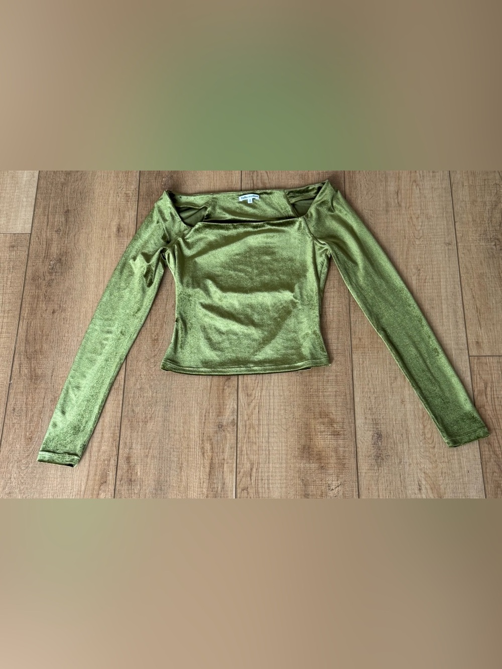 Reformation Sonora Green Velvet Square Neck Top XS - Picture 2 of 8